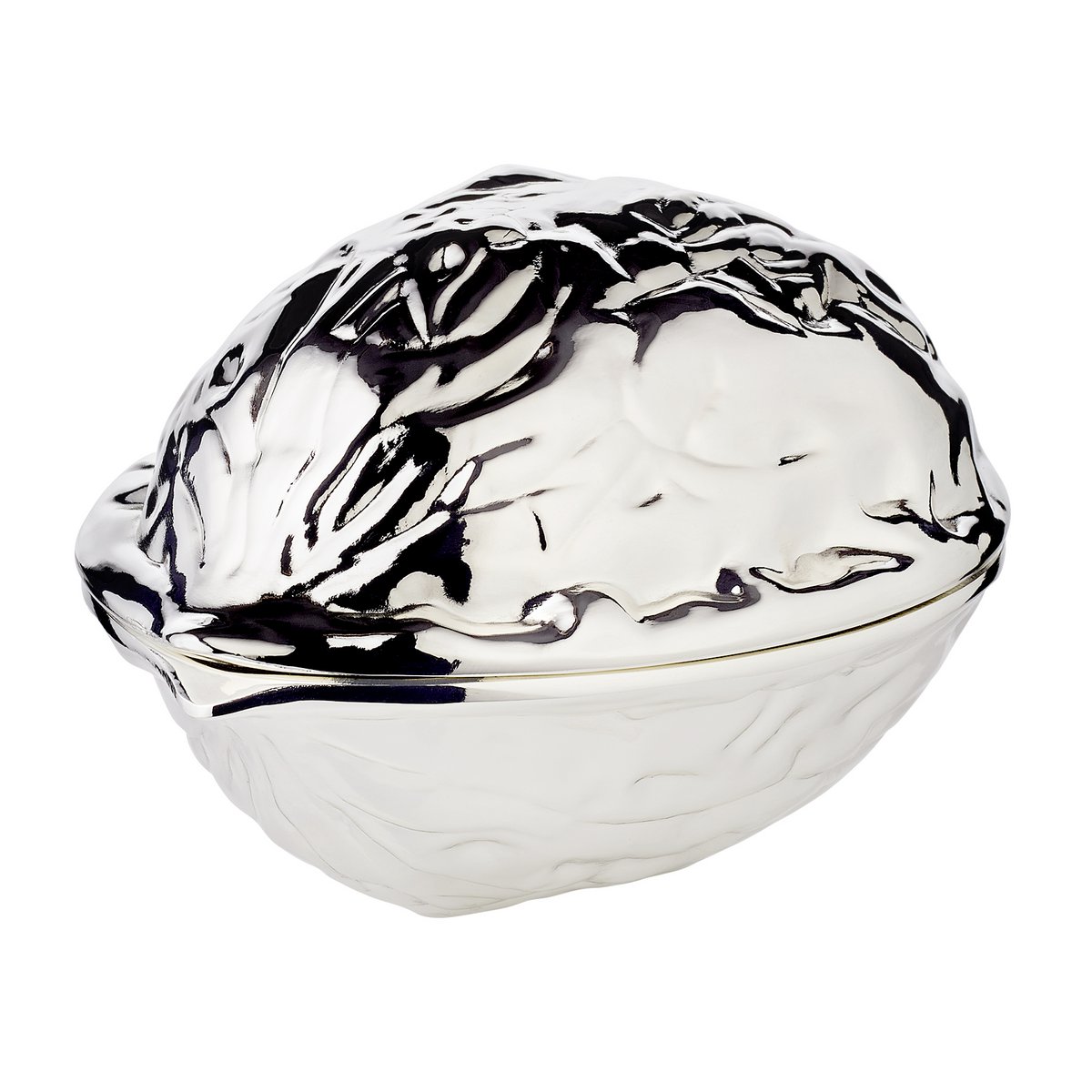 Nussknacker Walnuss, versilbert L. 12 cm
