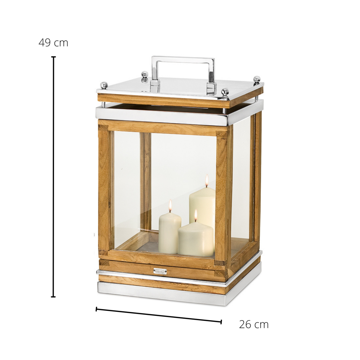 Laterne Huntsville mit Griff, H.49 cm