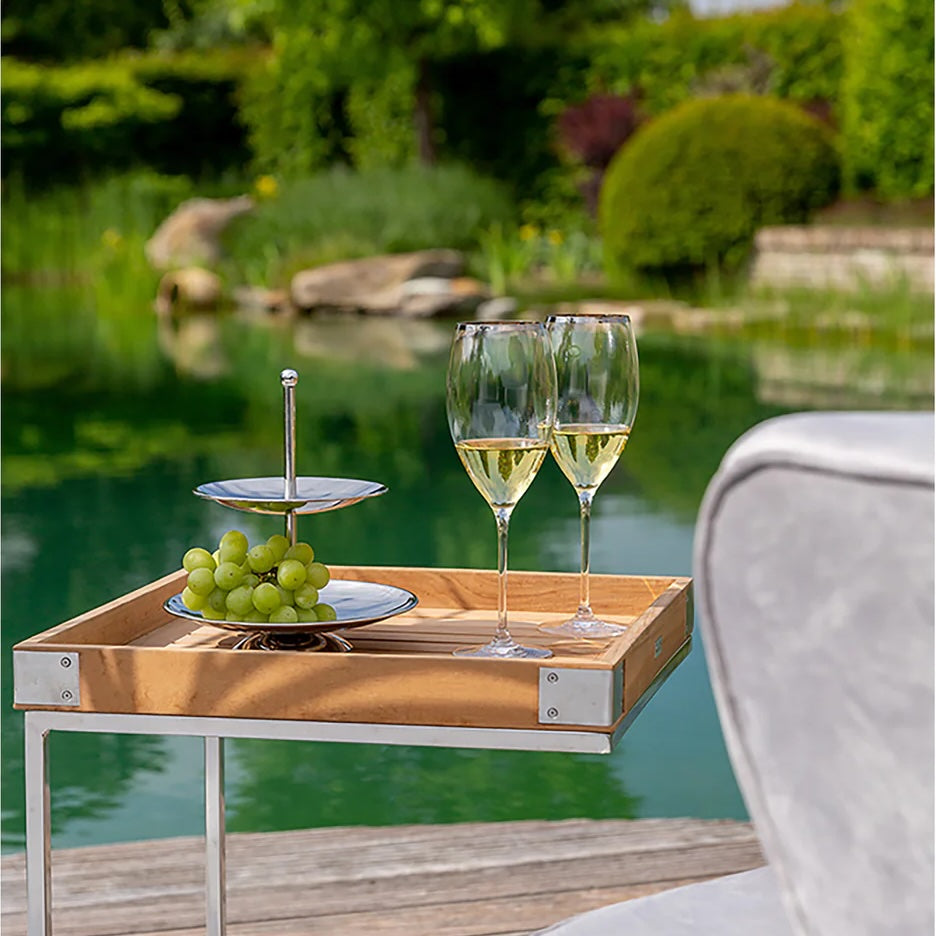 Fink Living SAMUEL 2er Etagere Silber Edelstahl – Servieretagere 23 cm