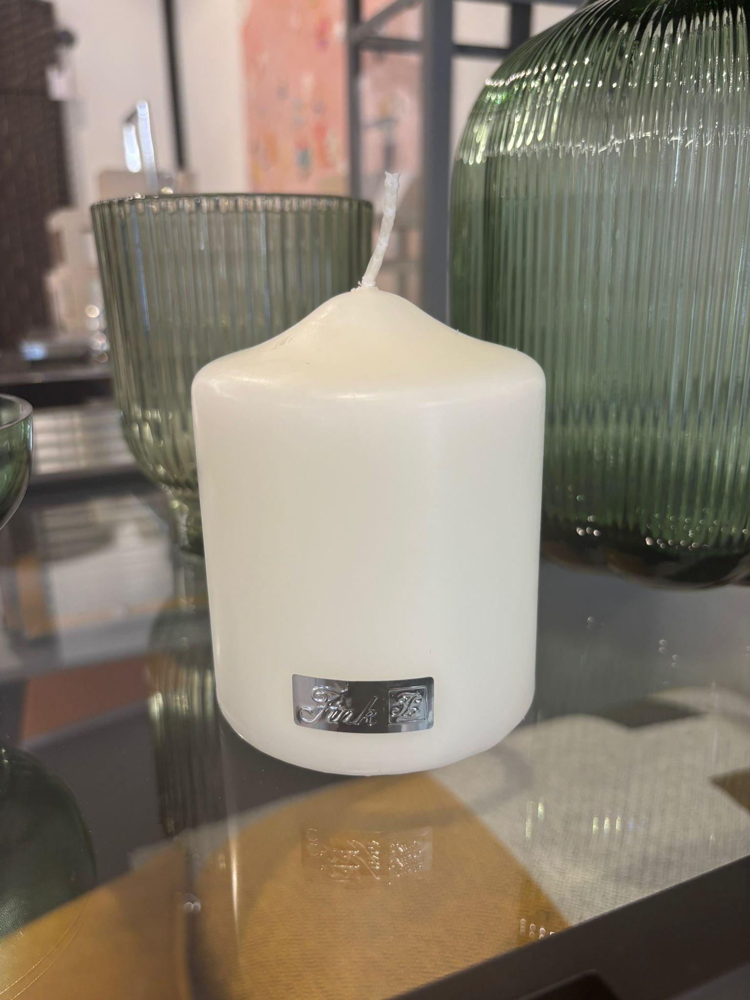Fink Living CANDLE getauchte Stumpenkerze creme