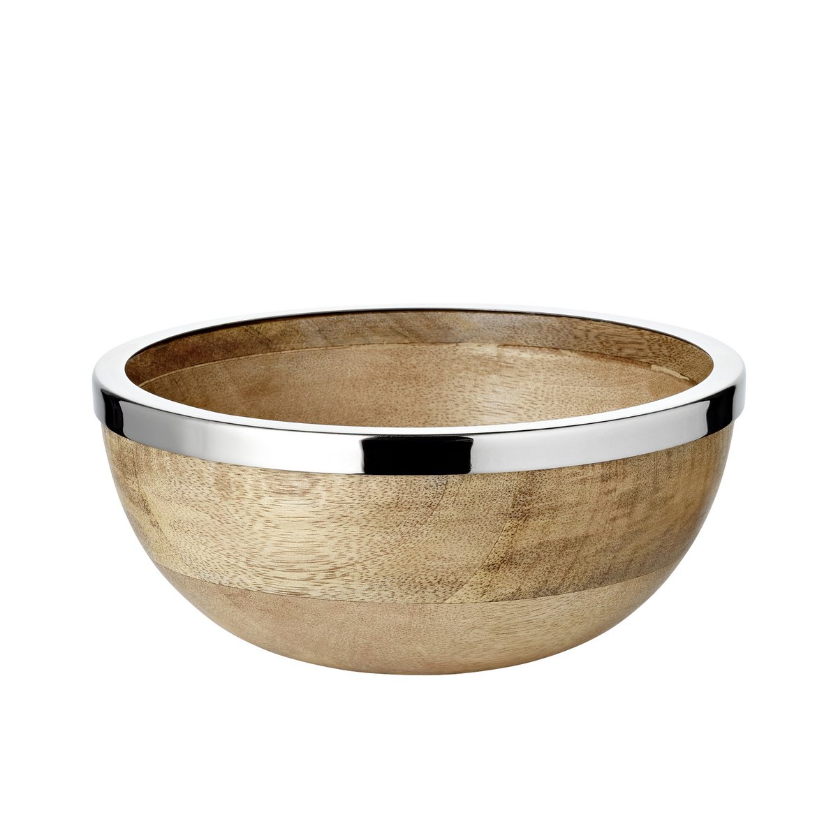 Schale Grace Ø 20 cm, Mangoholz mit Edelstahlrand