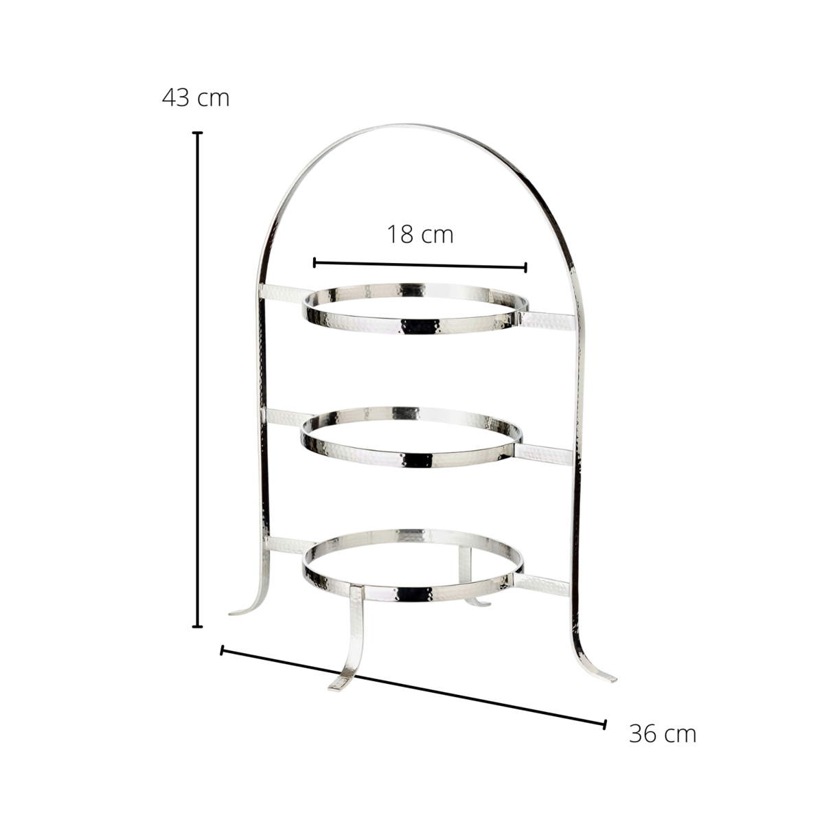 Telleretagere Sina, für 3 Teller, H. 42 cm