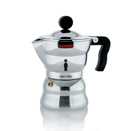 Alessi Moka Espressokocher für 1, 3, oder 6 Tassen aus Aluminium