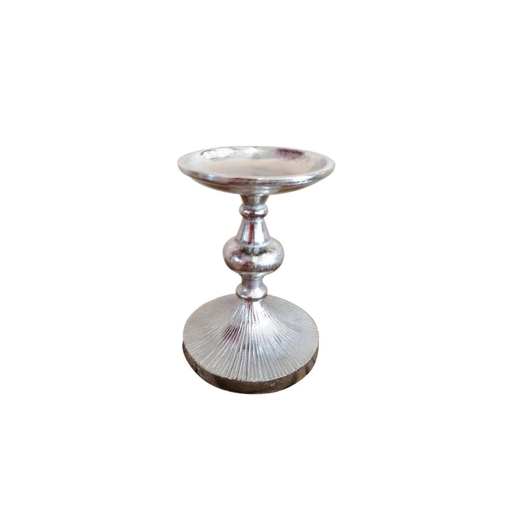 Kerzenständer Silber Stumpenkerze 17 cm