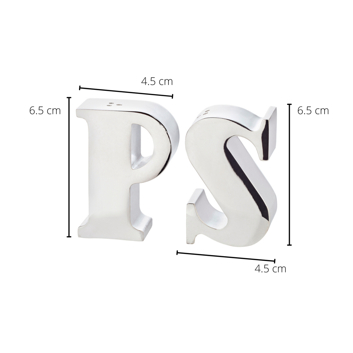 Salz- & Pfefferstreuer Favre, Buchstaben P & S