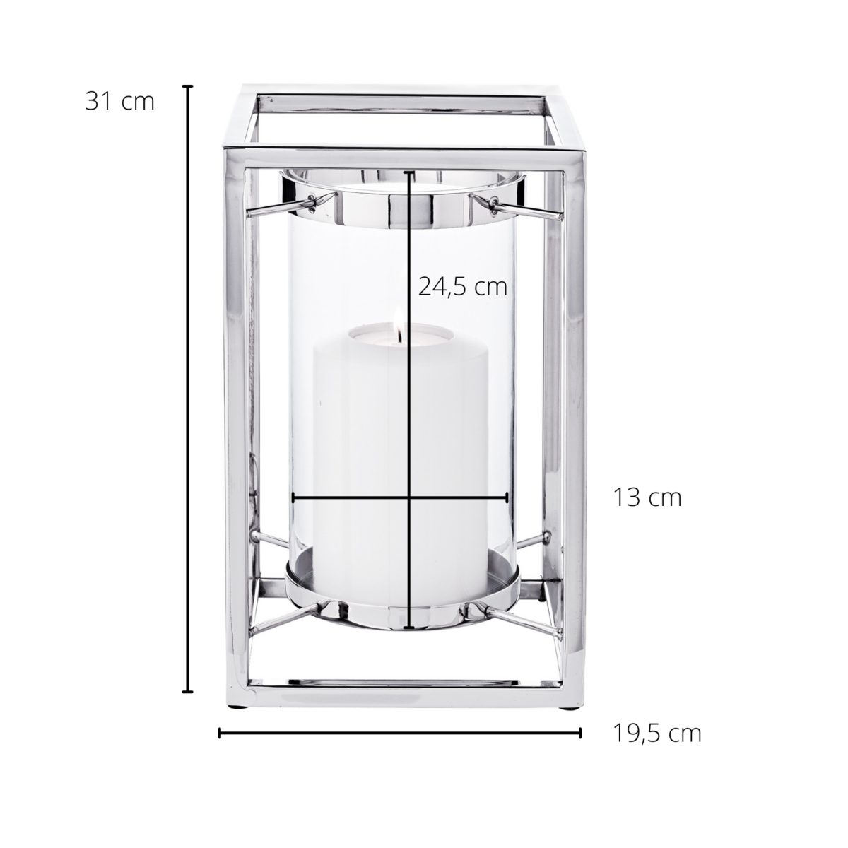 Windlicht Banu, H.31 cm