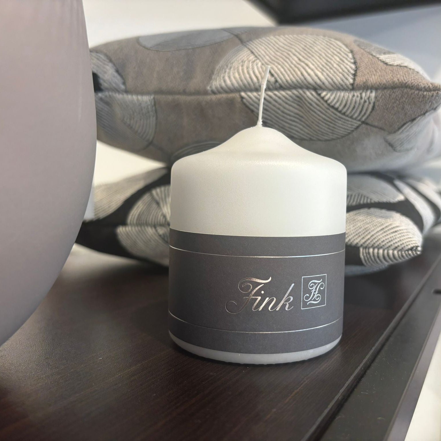 Fink Living CANDLE metallic Stumpenkerze weiss