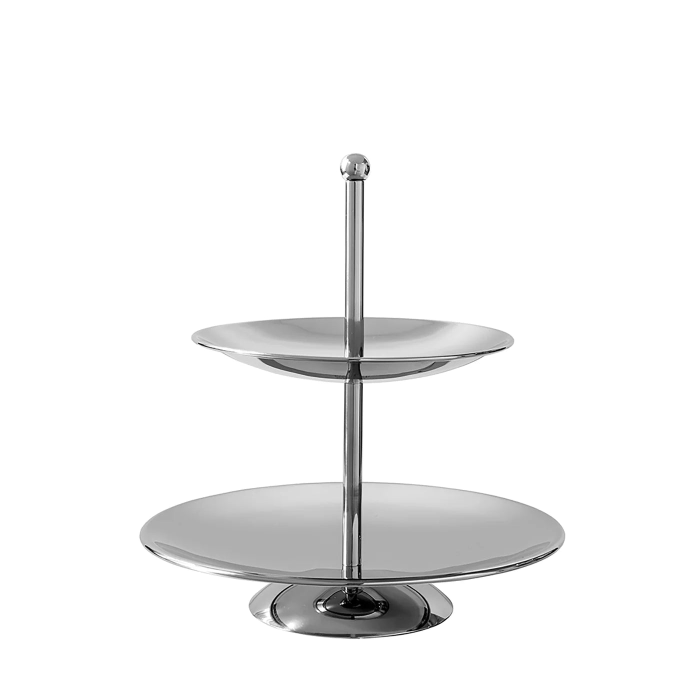 Fink Living SAMUEL 2er Etagere Silber Edelstahl – Servieretagere 23 cm