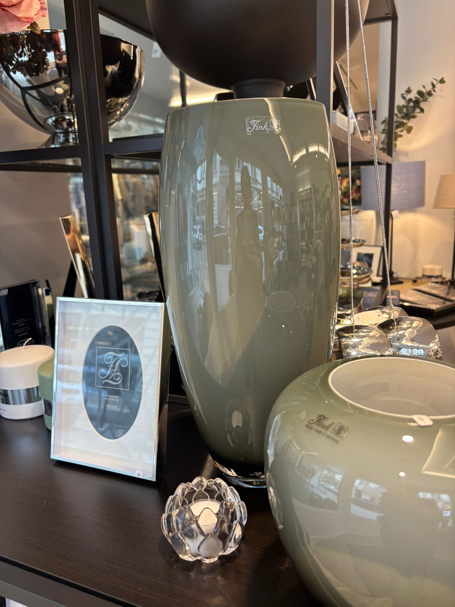 Fink-Living  AFRICA Vase, grau-opal