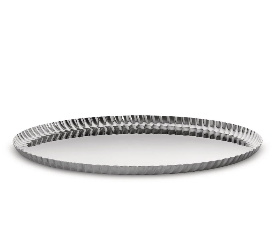 Alessi Falten Serviertablett,  Edelstahl