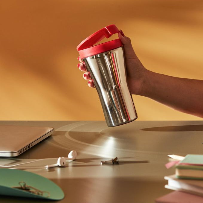 Alessi Caffa Reisebecher, rot