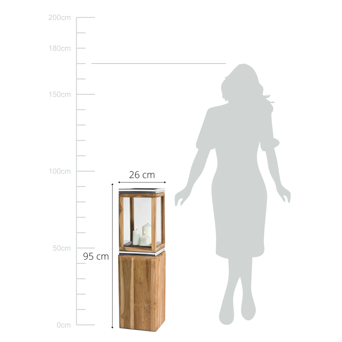 Laterne Dubai mit Sockel, H.95 cm