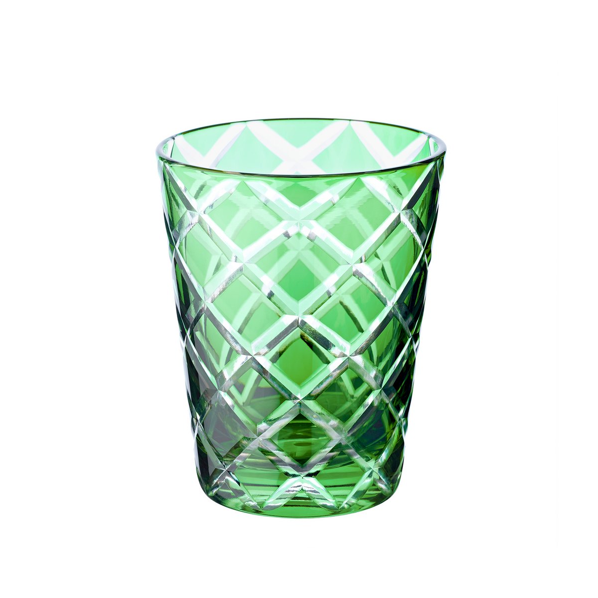 Kristallglas Dio, grün, handgeschliffenes Glas, Höhe 10 cm