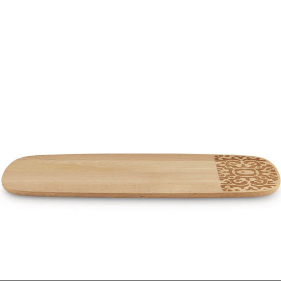 Alessi Dressed in Wood Servierbrett aus Buchenholz mit Reliefdekor