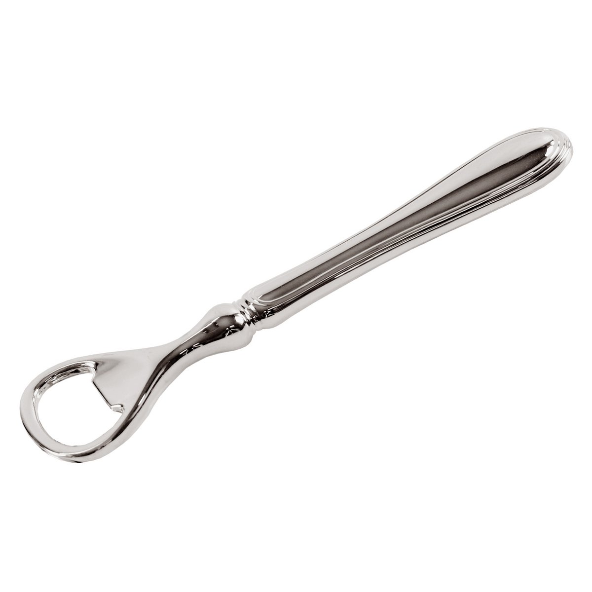 Flaschenöffner Öffner Faden, edel versilbert, anlaufgeschützt, Länge 15 cm