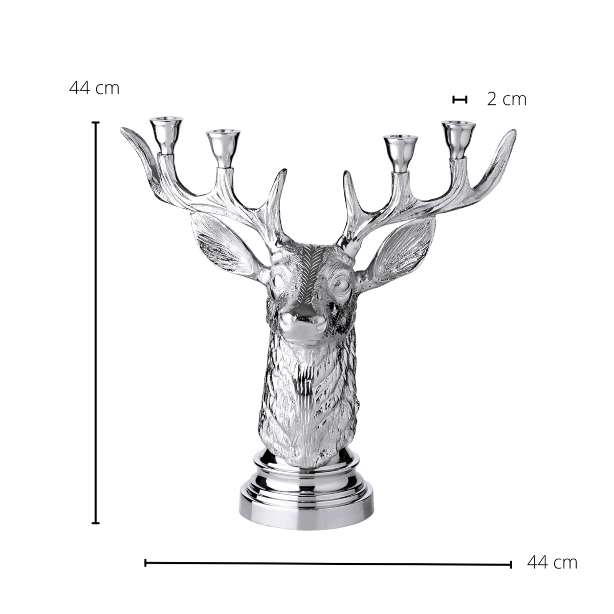 Kerzenhalter Hirsch für 2 Stabkerzen